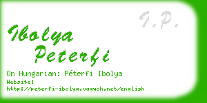 ibolya peterfi business card