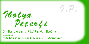 ibolya peterfi business card